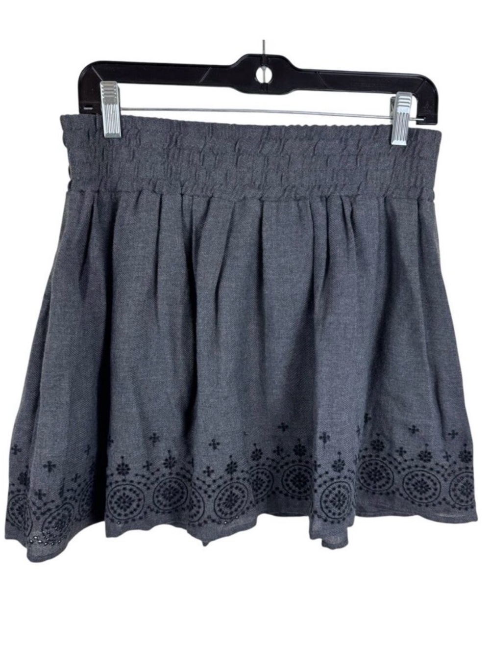 American Eagle Gray Y2K Eyelet Lined Pleated‎ Mini Skirt Hyper Feminine Flirty M
